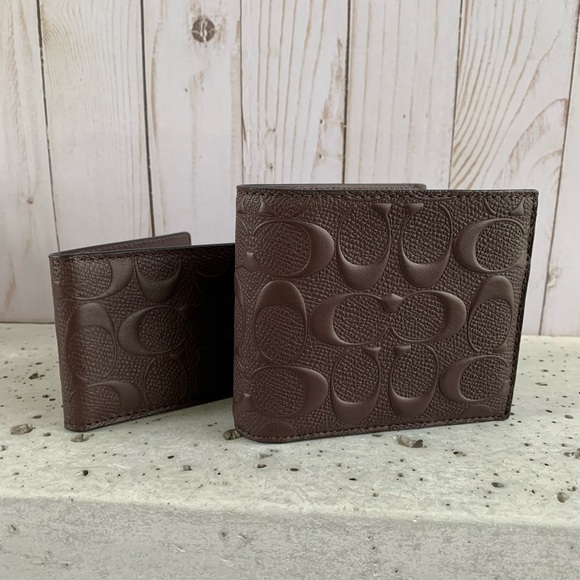 NWT COACH COMPACT ID WALLET CROSSGRAIN LEATHER - Picture 5 of 6